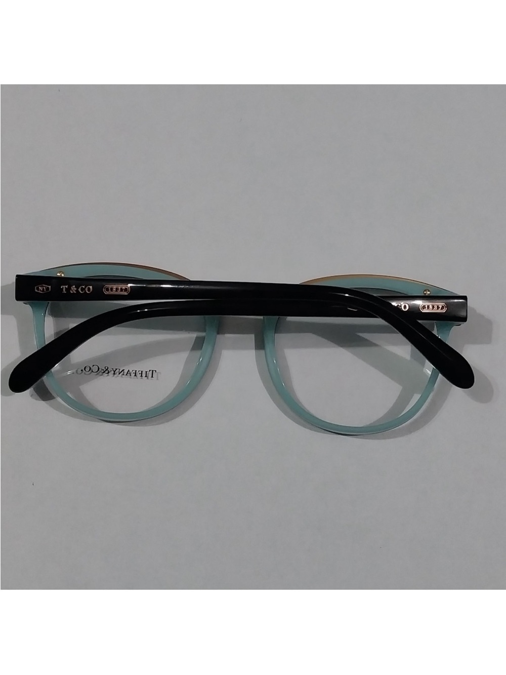 Tiffany & Co Black Round Glasses TF 2162 8055 Black On Blue Eyeglasses 51-20-145 - Picture 4 of 12